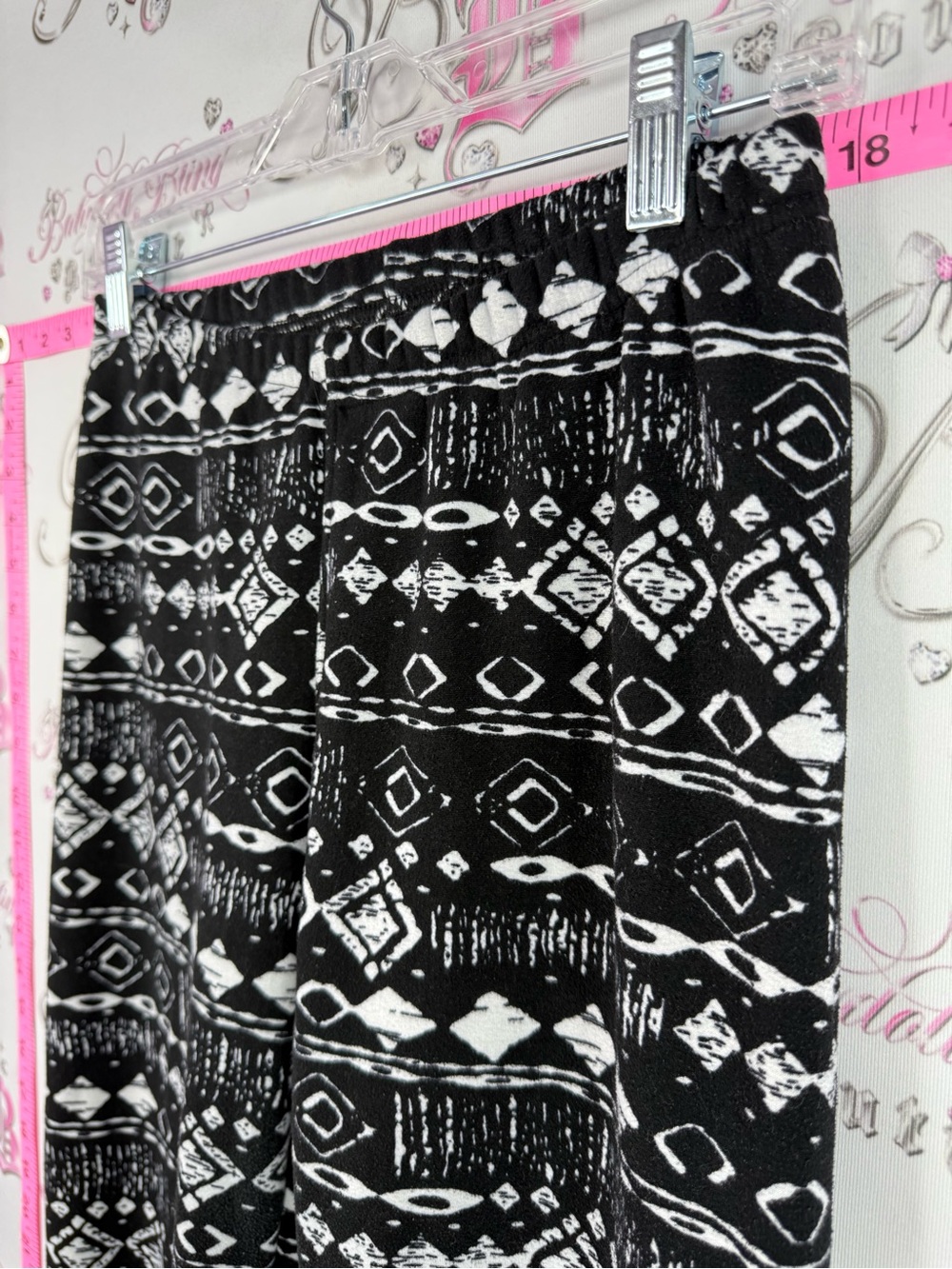 Just cozy fleece Black & White Aztec Print Leggings - Women's Stretch Leggings - Picture 4 of 8